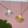 Silver Gingko Leaf Necklace