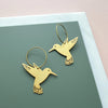 Gold Hummingbird Hoop Earrings