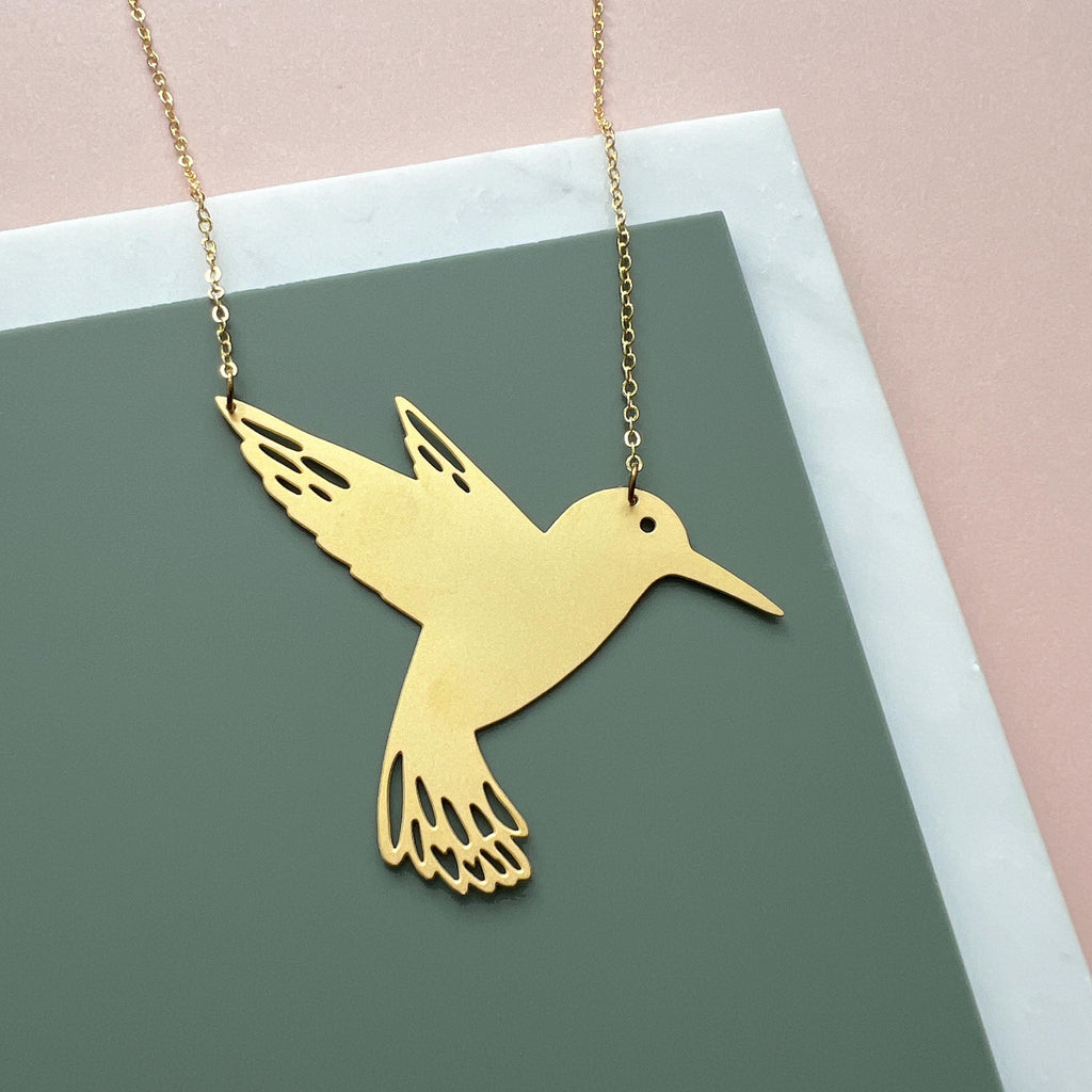 Gold Hummingbird Necklace