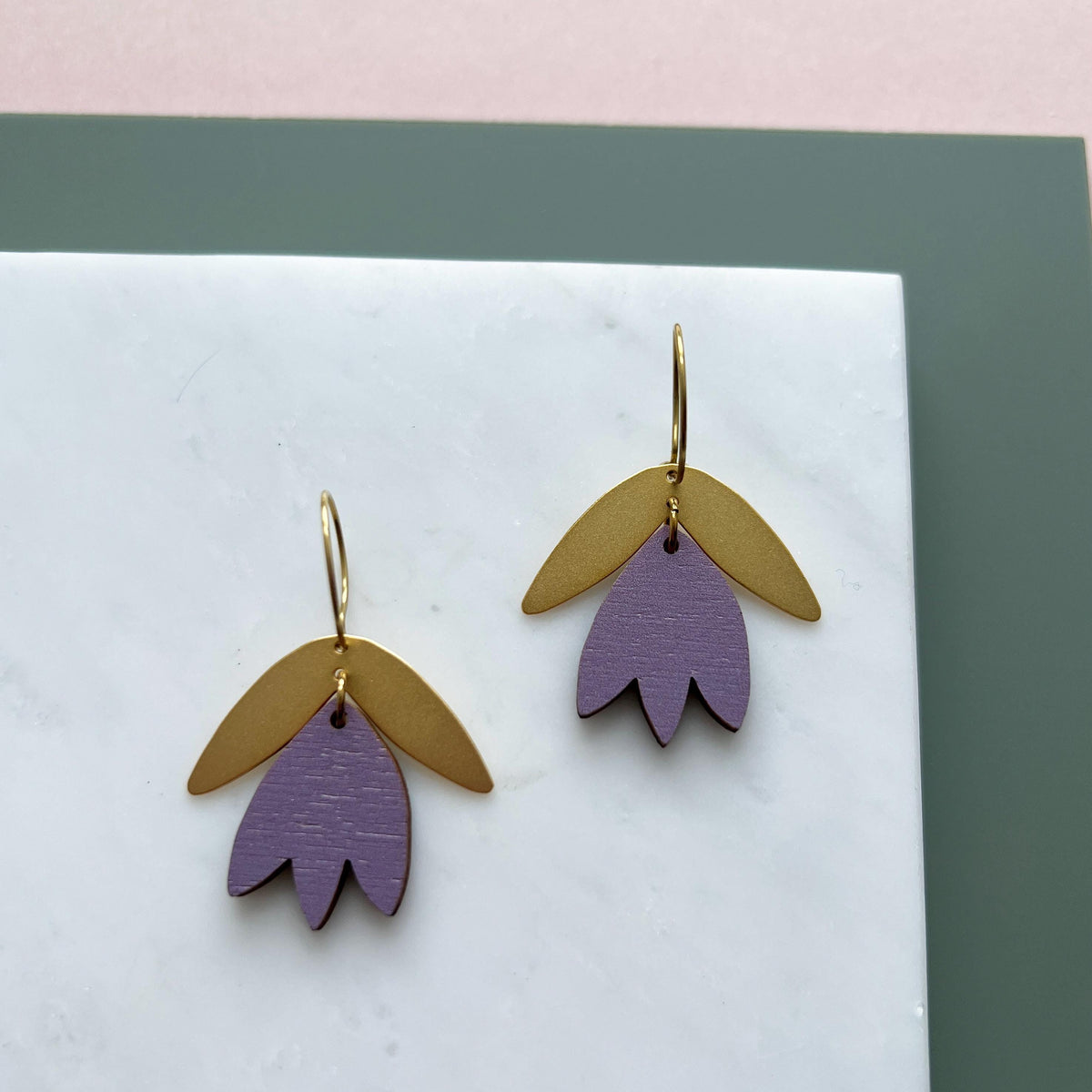 Tulip Flower Hoop Earrings - 8 Colours