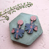 Cornflower Blue Floral Drop Earrings