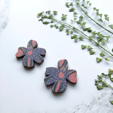 Blue Flower Stud Earrings