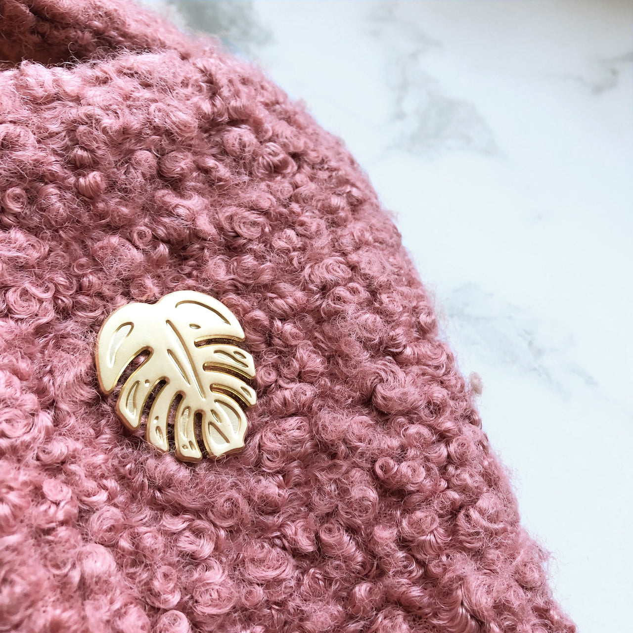 Gold Monstera Enamel Pin
