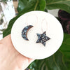 Moon & Star Hoop Earrings - Gold, Silver & Rose Gold Hoop Options