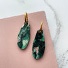 Green & Pink Marble Irregular Hoop Earrings