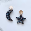 Mix and Match Statement Moon & Star Drop Earrings