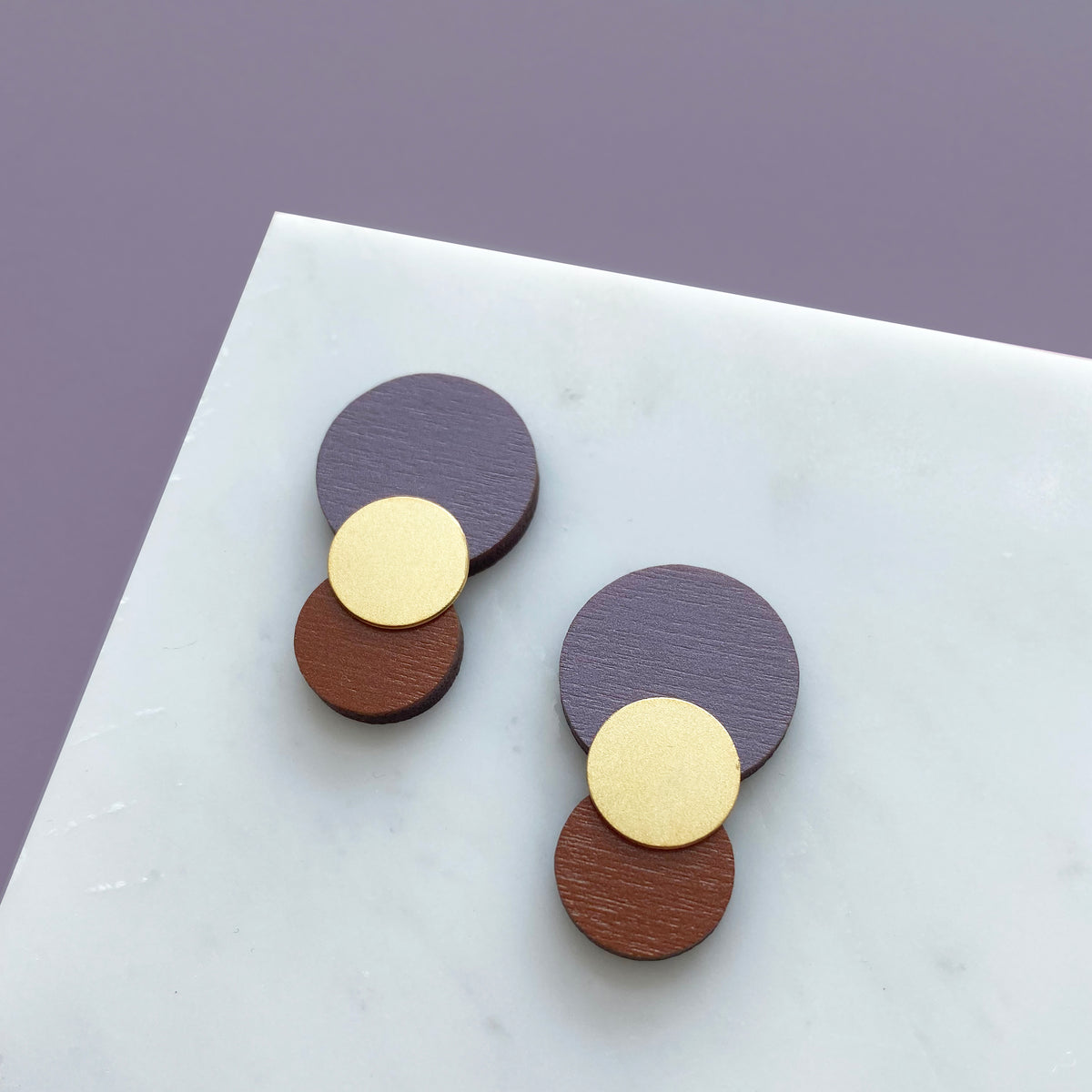 Statement Colour Combo Circle Stud Earrings - 6 Colours