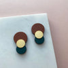 Statement Colour Combo Circle Stud Earrings - 6 Colours