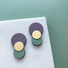 Statement Colour Combo Circle Stud Earrings - 6 Colours