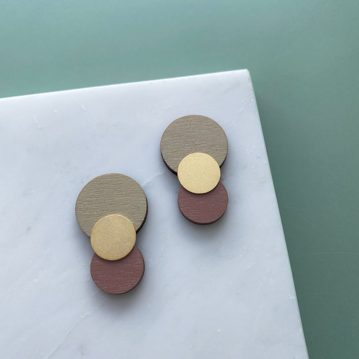 Statement Colour Combo Circle Stud Earrings - 6 Colours