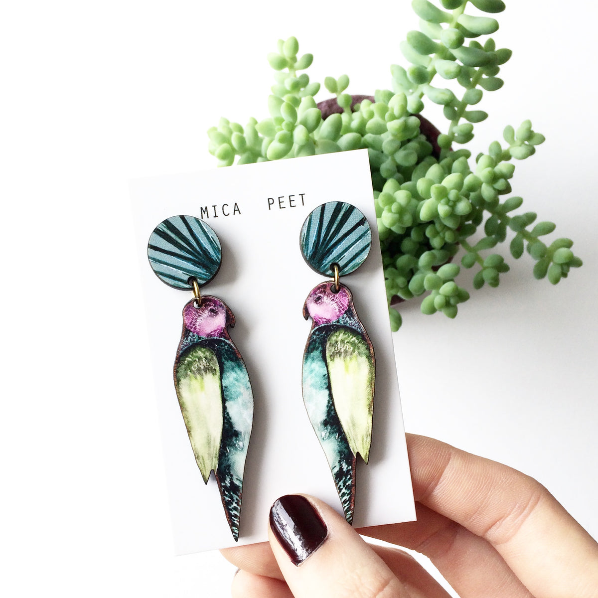 Tropical Statement Parrot Bird Earrings