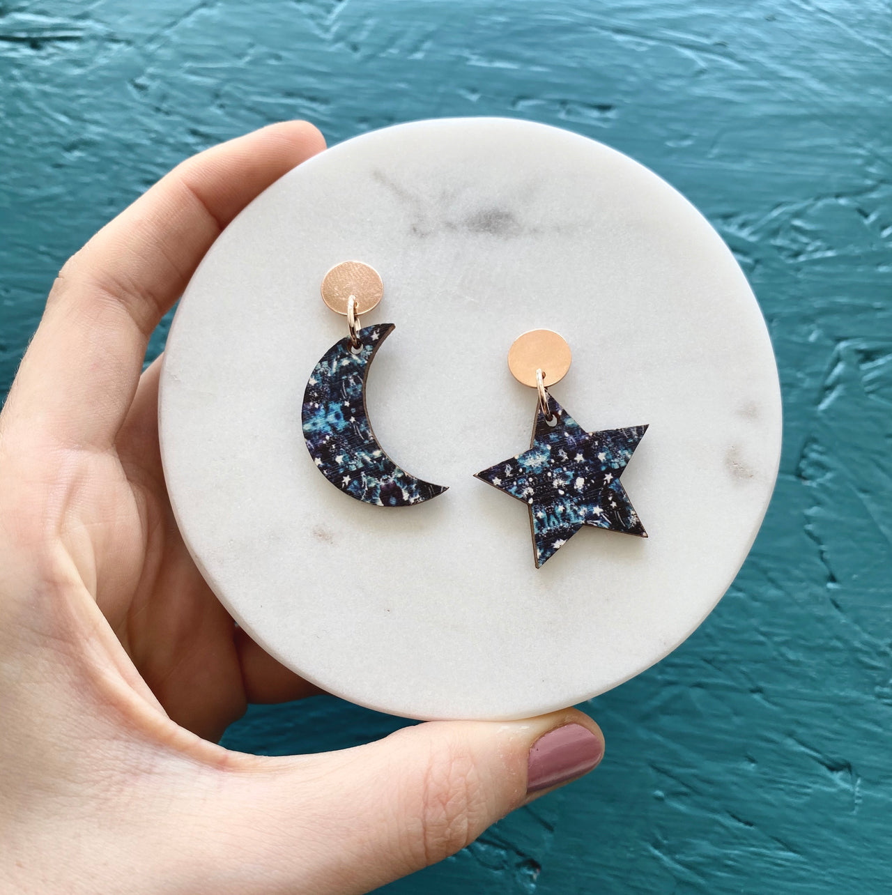 Mix and Match Statement Moon & Star Drop Earrings