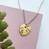Mini Gold Monstera Necklace