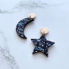 Mix and Match Statement Moon & Star Drop Earrings