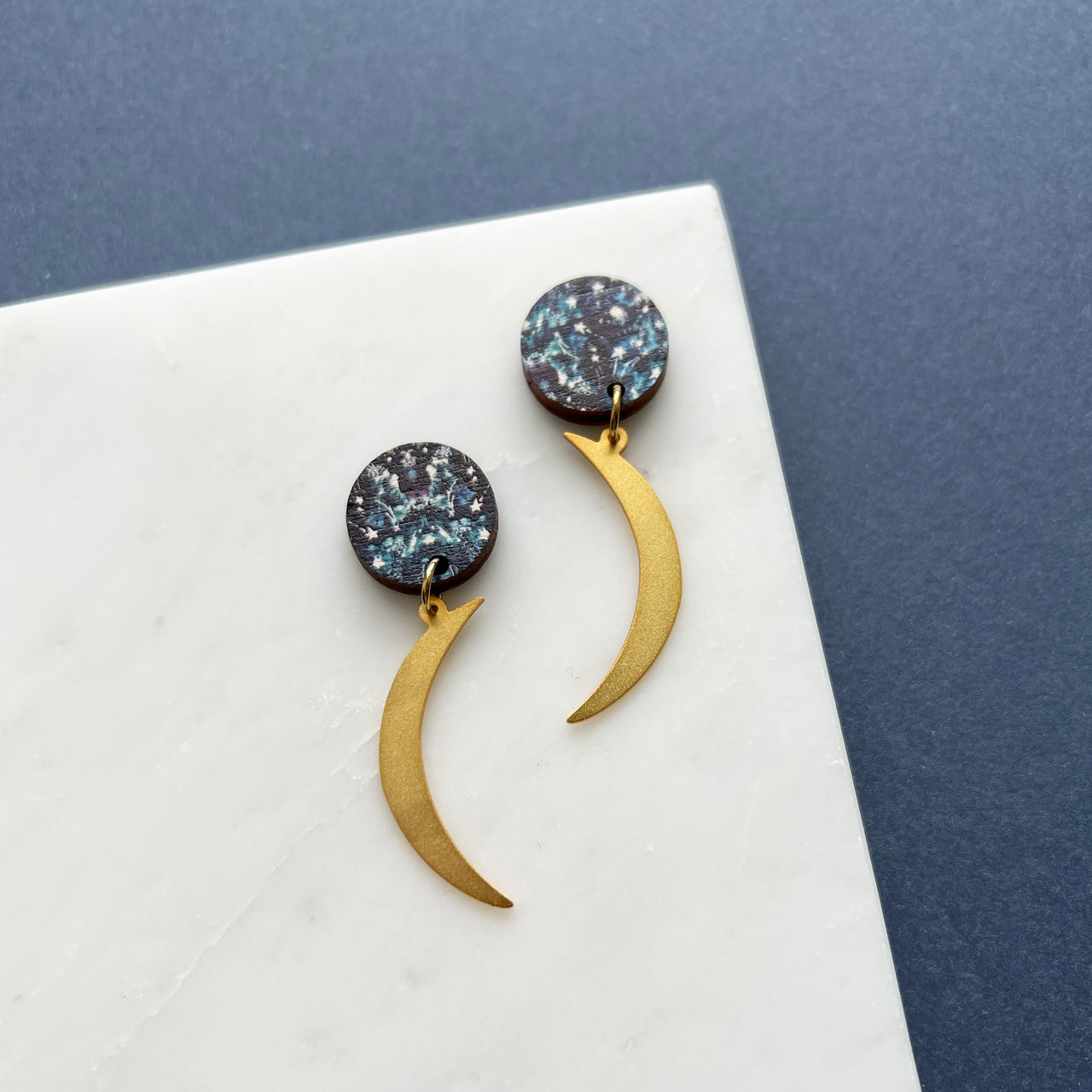 Moon Drop Earrings - Gold, Silver & Rose Gold Moons