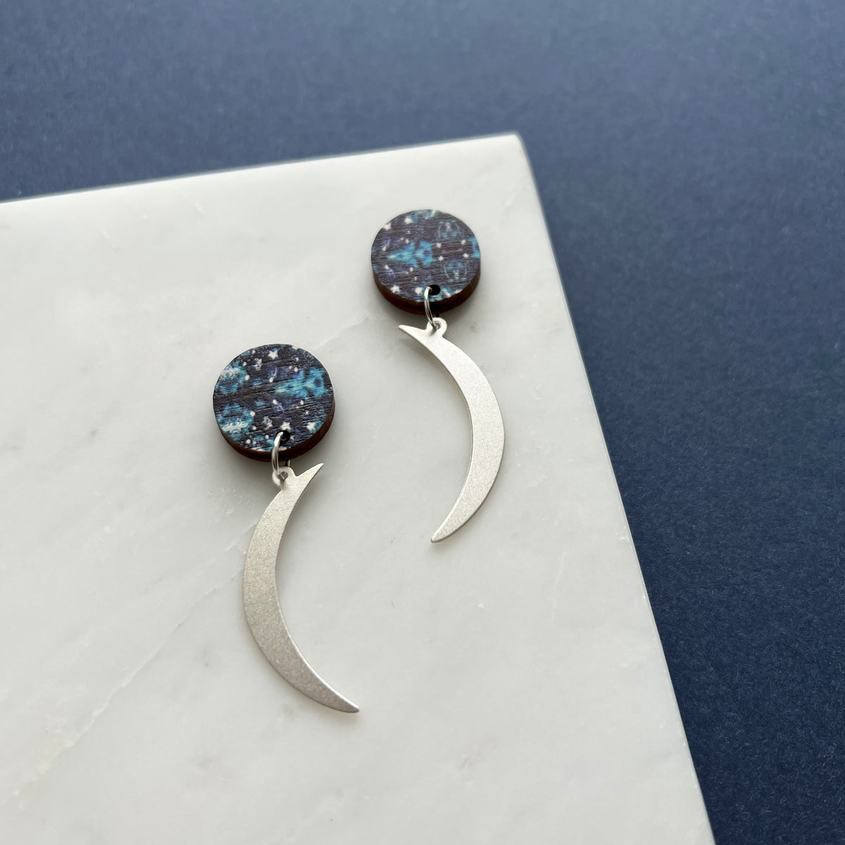 Moon Drop Earrings - Gold, Silver & Rose Gold Moons
