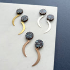 Moon Drop Earrings - Gold, Silver & Rose Gold Moons