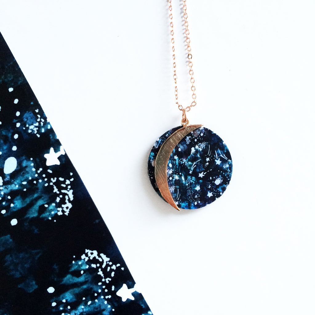 Moon Necklace - Gold, Silver & Rose Gold
