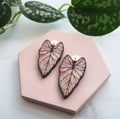 Statement Pink Caladium Drop Earrings