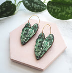 Alocasia Plant Hoop Earrings