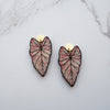 Statement Pink Caladium Drop Earrings