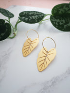 Gold Alocasia Hoop Earrings