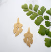 Maidenhair Fern Gold Stud Earrings