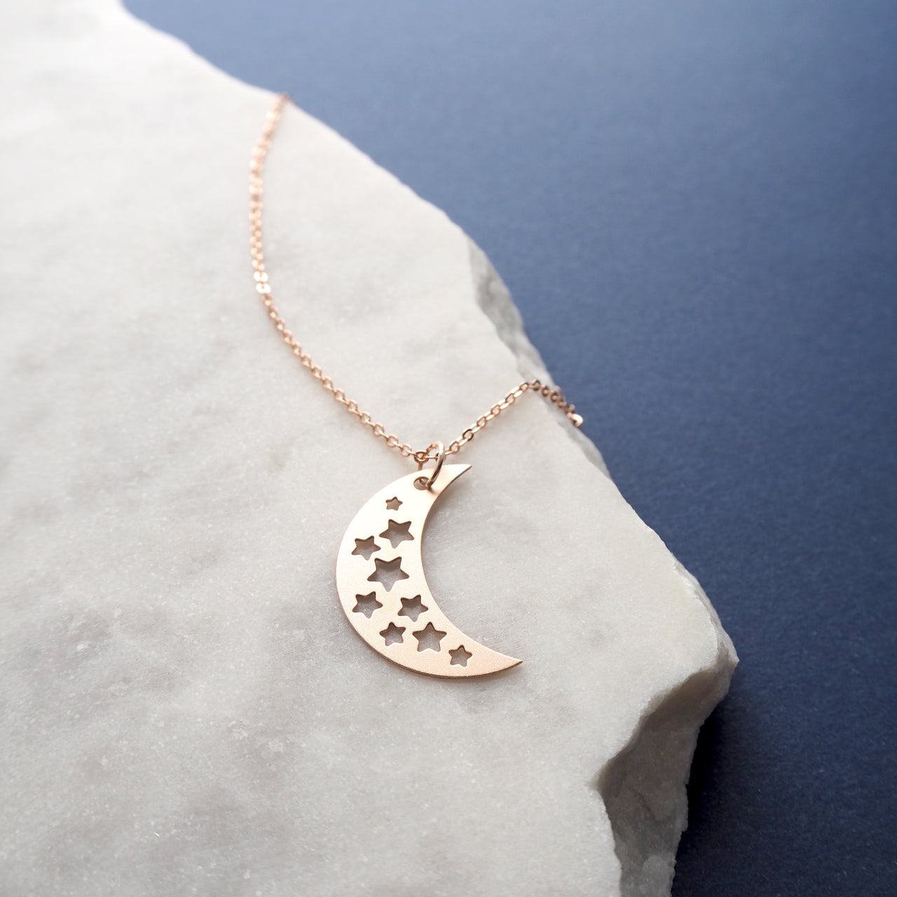 Rose Gold Moon Necklace