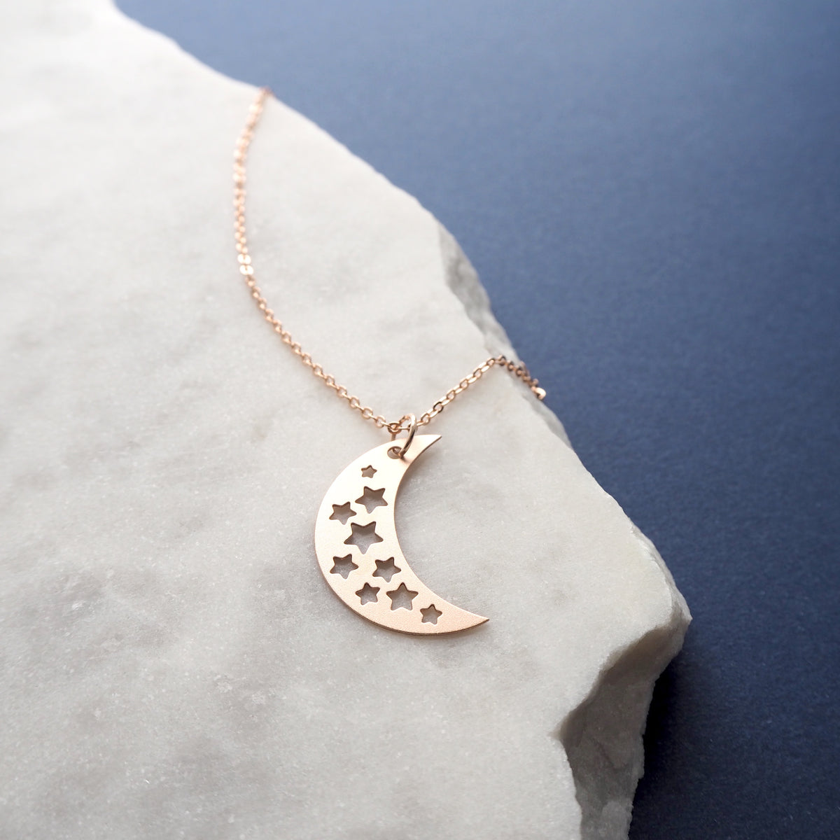 Rose Gold Moon Necklace