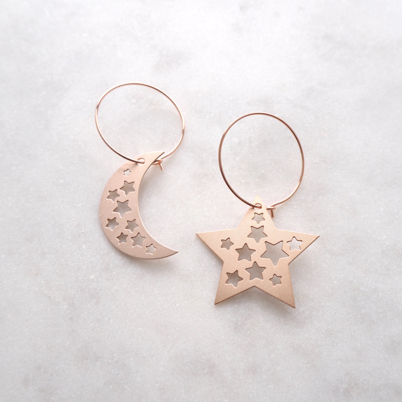 Moon & Star Hoop Earrings