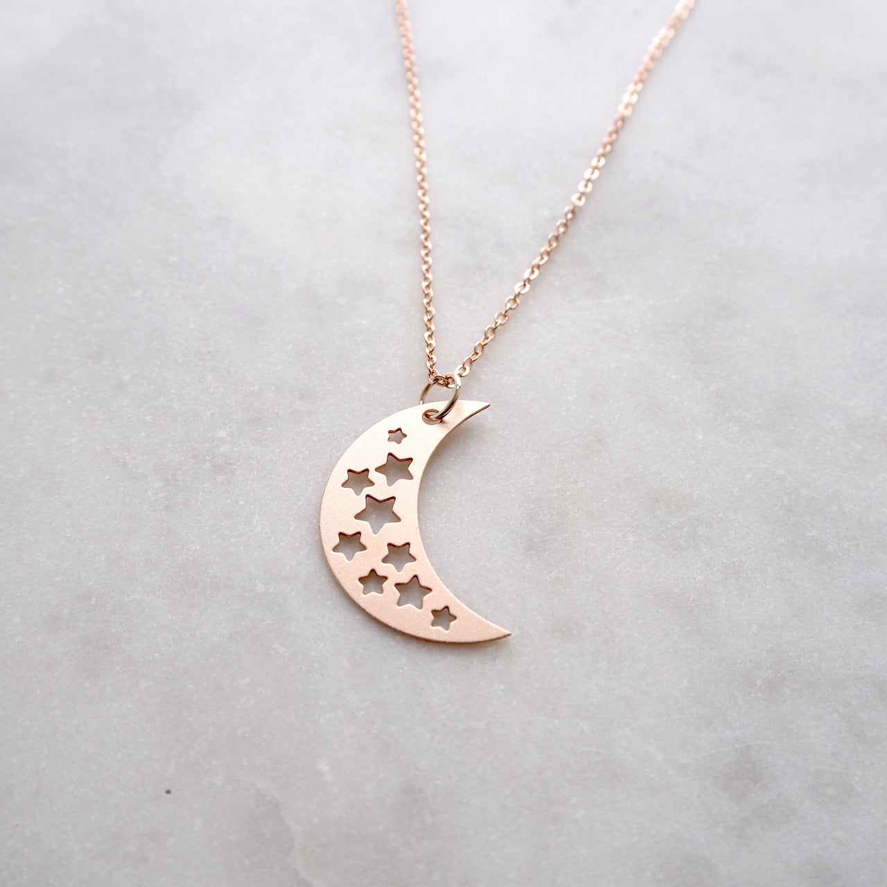 Rose Gold Moon Necklace