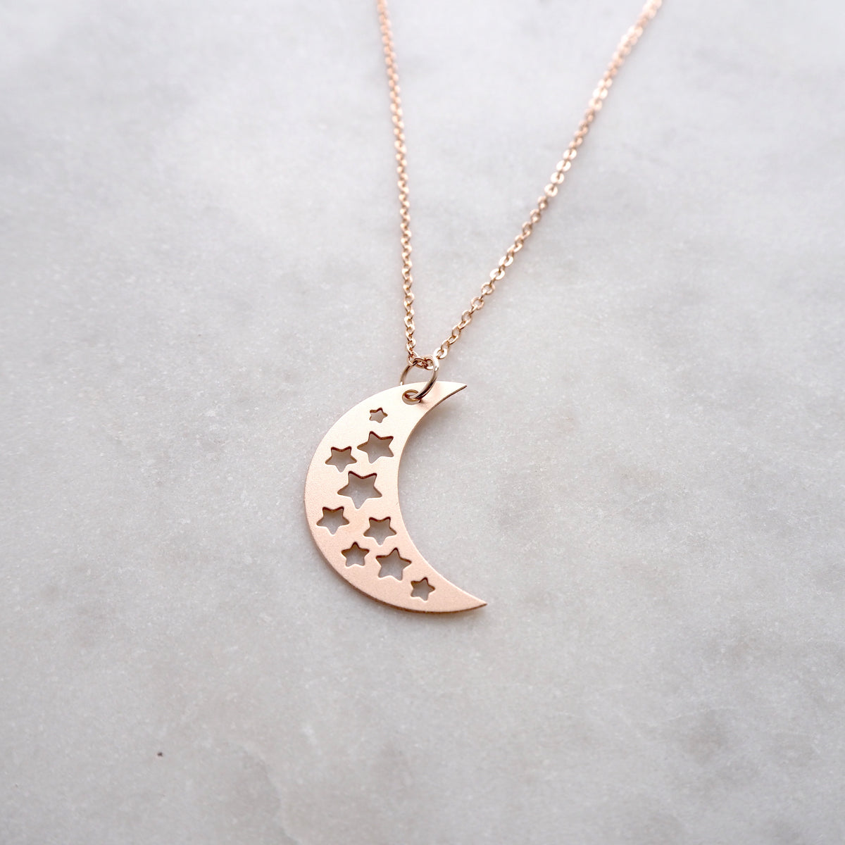 Rose Gold Moon Necklace