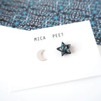 Moon & Star Stud Earrings - Gold, Silver & Rose Gold