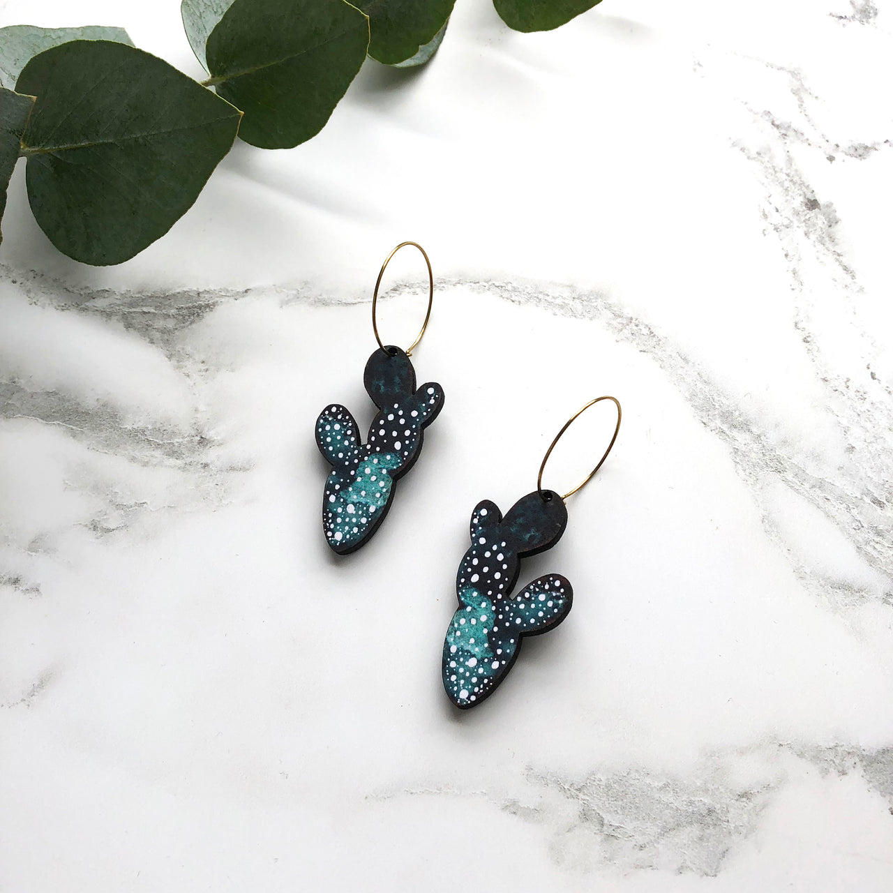 Cactus Hoop Earrings