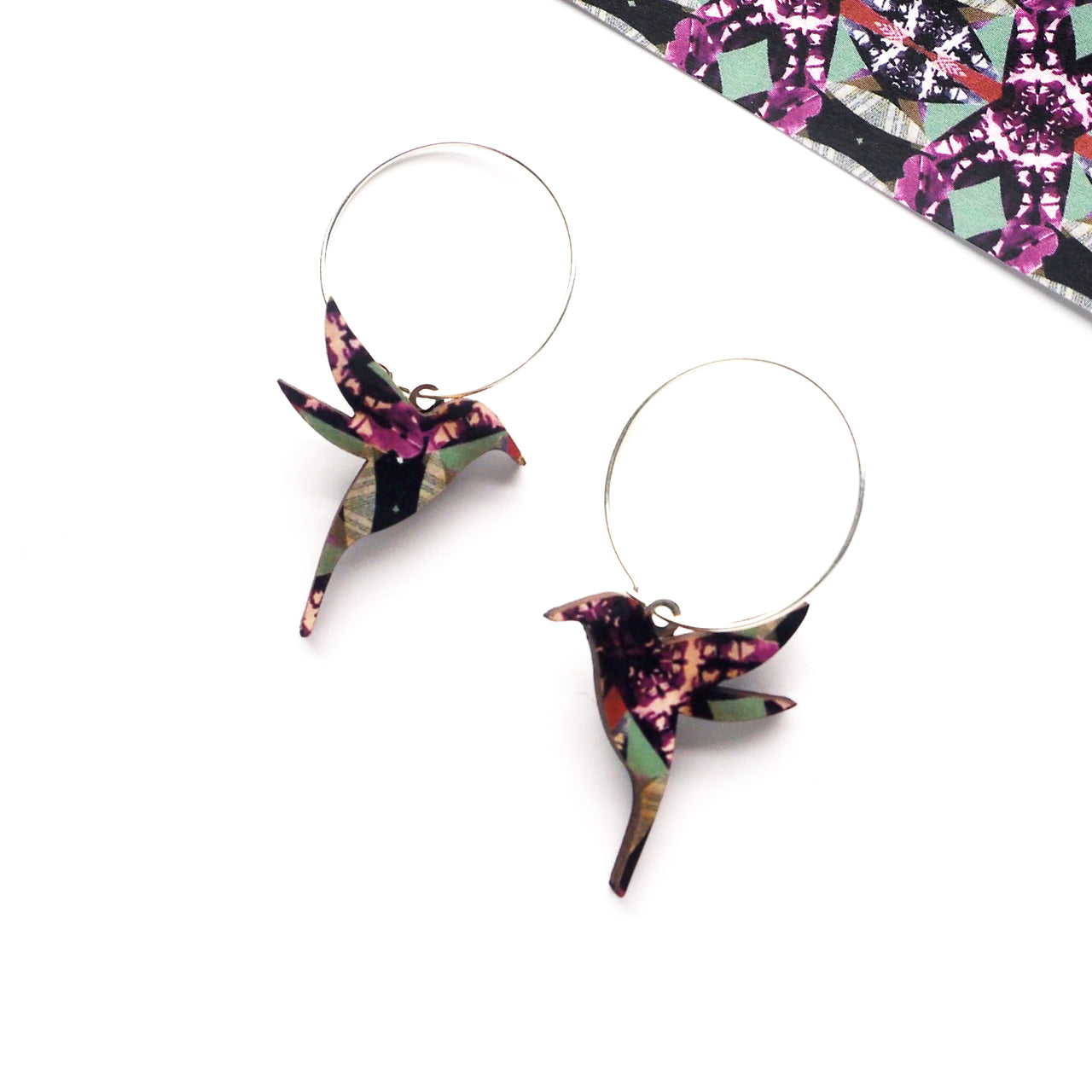 Hummingbird Hoop Earrings