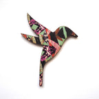 Hummingbird Wooden Brooch - Multi Pattern
