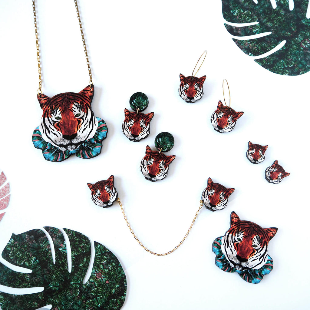Tiger Stud Earrings