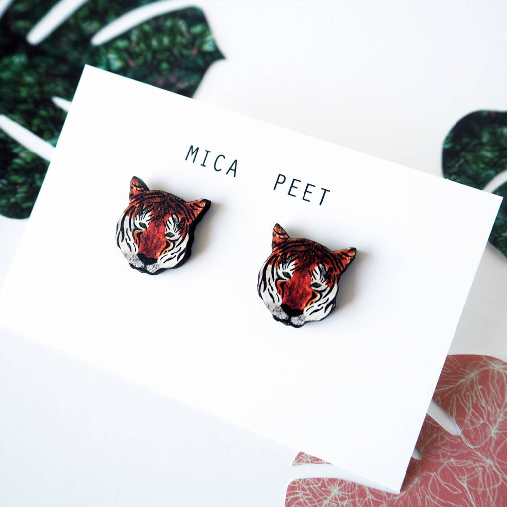 Tiger Stud Earrings