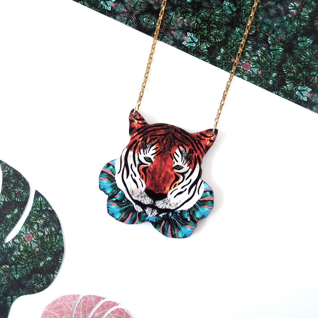 Printed Tiger Necklace