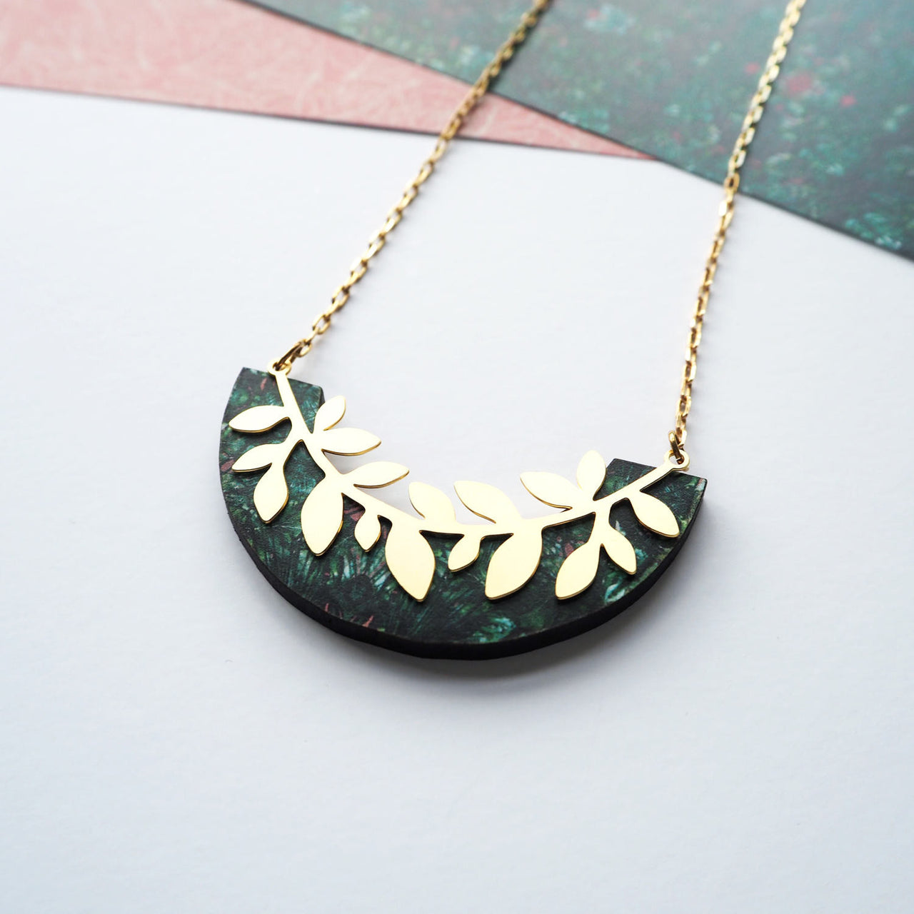 Gold Branch Leaf Necklace
