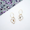 Minimal Gold Anemone Floral Hoop Earrings