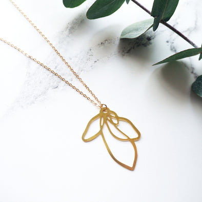 Simple Gold Petal Necklace