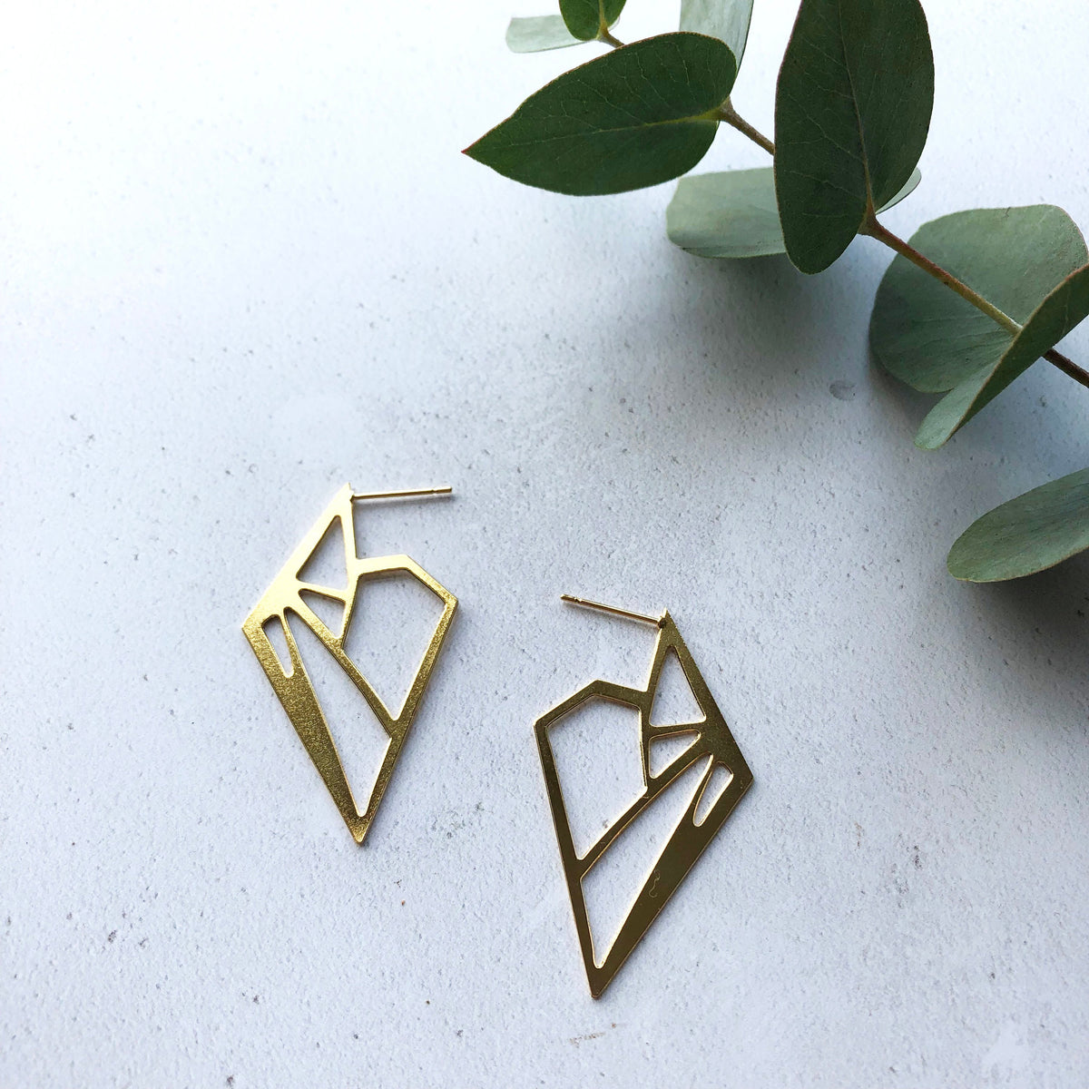 Statement Triangle Stud Hoop Earrings