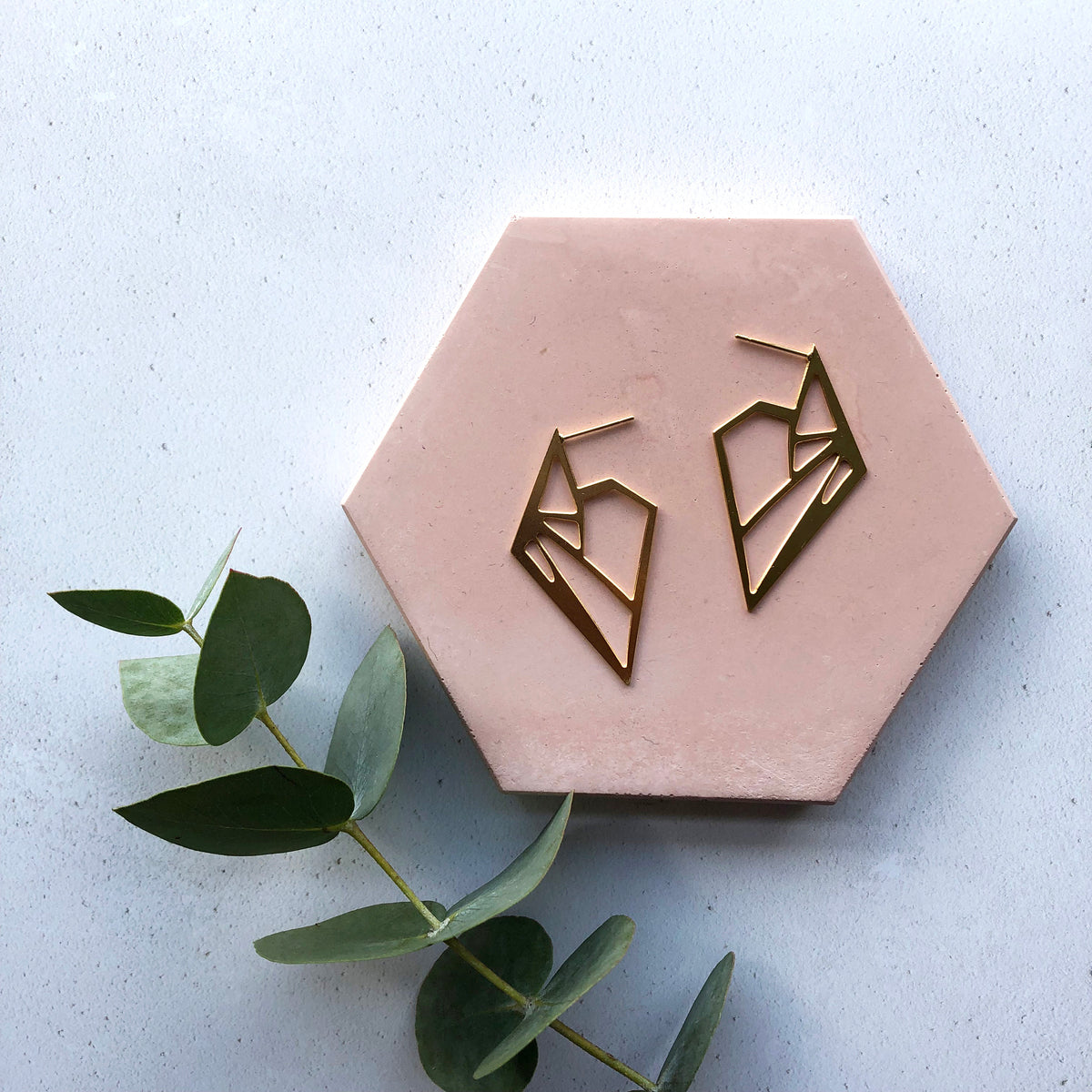 Statement Triangle Stud Hoop Earrings