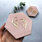 Statement Triangle Stud Hoop Earrings