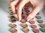 Olive & Gold Circle Stud Earrings