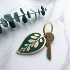 Calathea Leaf Enamel Keychain