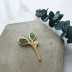 Gold Eucalyptus Enamel Pin