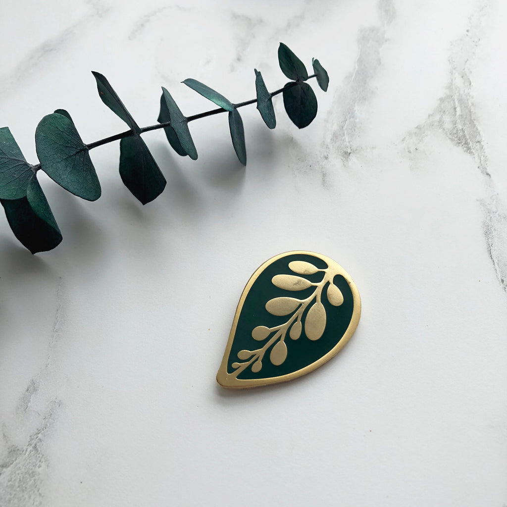 Calathea Makoyana Leaf Enamel Pin