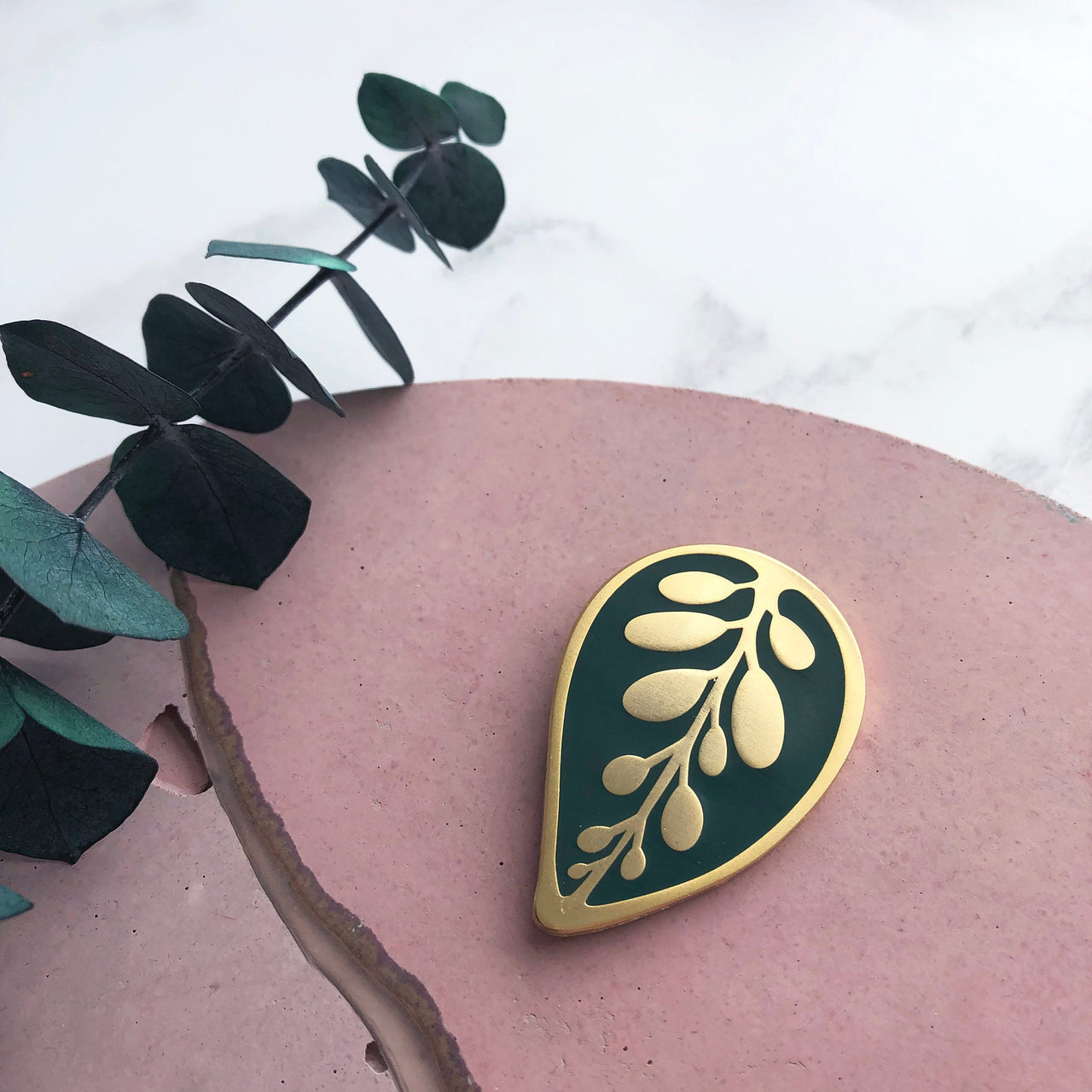 Calathea Makoyana Leaf Enamel Pin